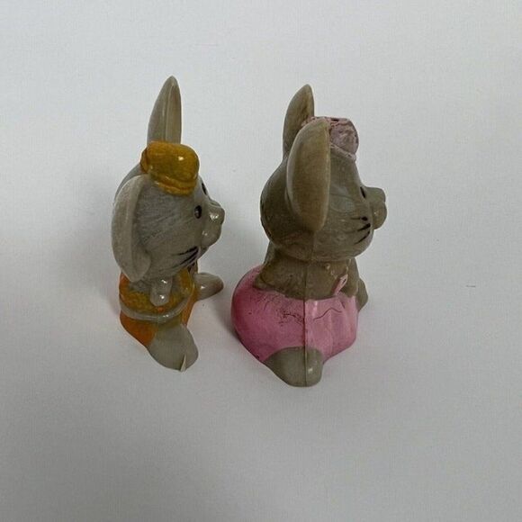 Vintage Plastic Girl & Boy Mouse Salt and Pepper Shakers Retro Kitchen Decor - Picture 9 of 9
